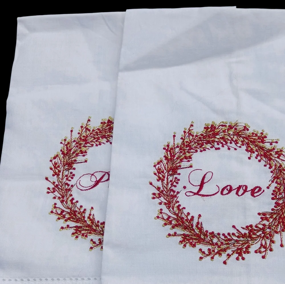 Set Of Two Holiday HAND TOWELS